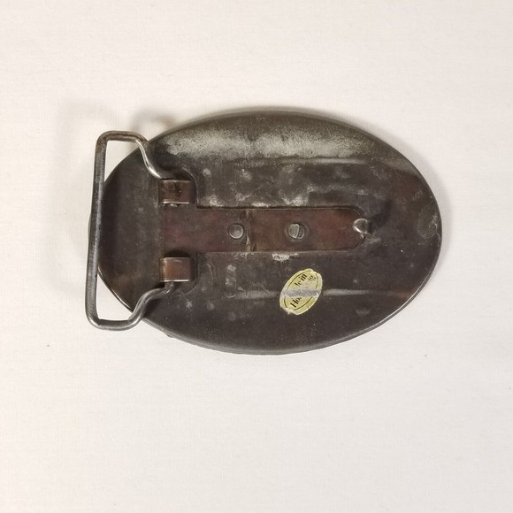 Vintage Metal Keep on Truckin Belt Buckle Oval Truck Driving Made in Hong Kong - Picture 3 of 4